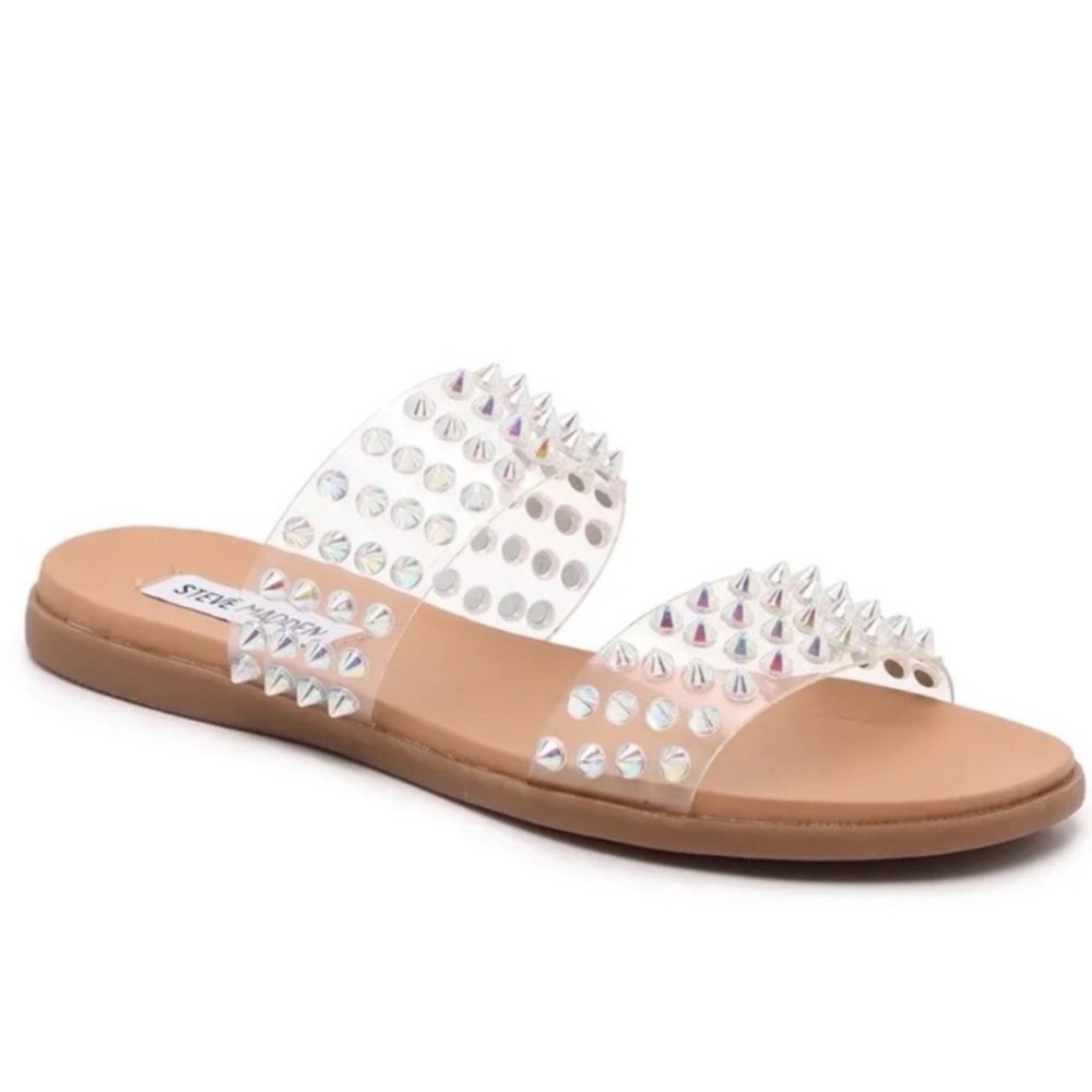 Steve Madden Blizie Clear and Iridescent Sandal size 7